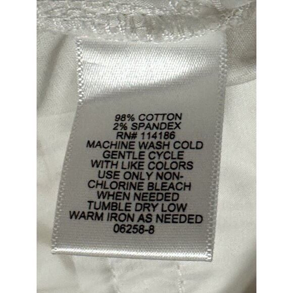 Liz Claiborne Emma Dress Pants Leaf Print Pockets Straight Leg Cropped Tan Sz 14 - Picture 6 of 6